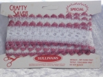 Feather Edge Eyelet Lace Pack of 2.3m White/Burgundy